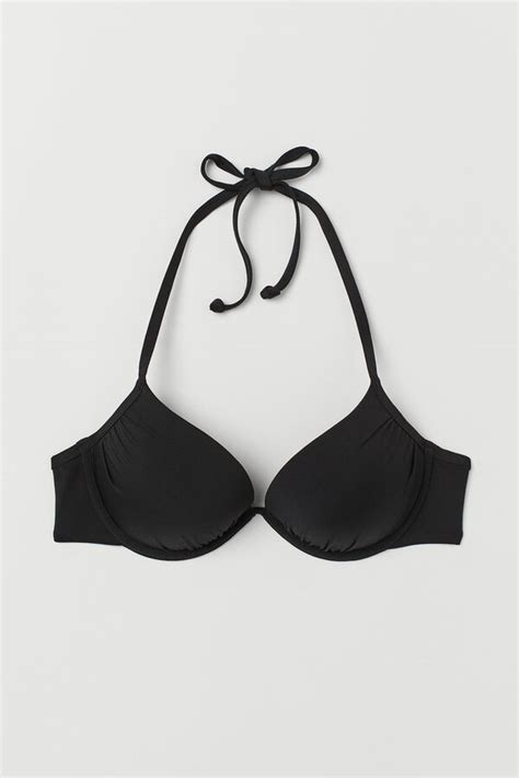 bikini oberteil push up schwarz